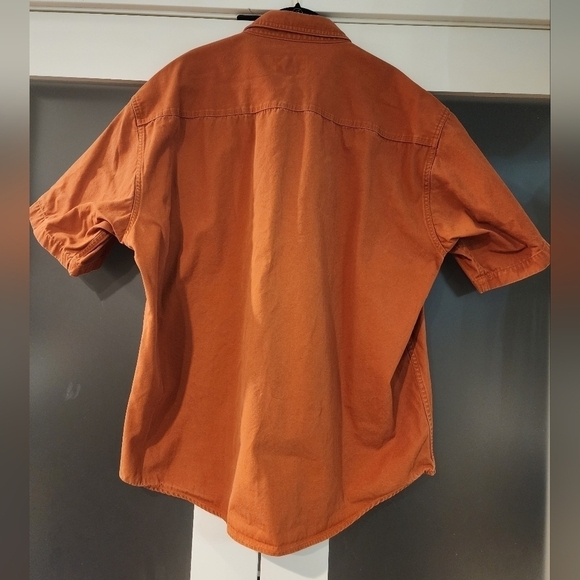 Cabelas Stonewash Canvas Button Down Tshirt XL Rust - Picture 3 of 6